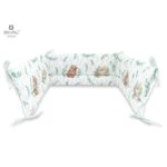 Apărătoare laterale pentru pătuț cu panglici, 180 x 30 cm, Bumbac, Lulu Natural