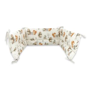 Apărătoare laterale pentru pătuț cu panglici, 180 x 30 cm, Bumbac, MimiNu, Time for fun