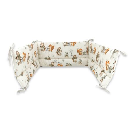 Apărătoare laterale pentru pătuț cu panglici, 180 x 30 cm, Bumbac, MimiNu, Time for fun