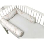 Apărătoare pătuț, tip rulou, din bumbac, 180 cm, MimiNu, Powdery Pink Ballerina