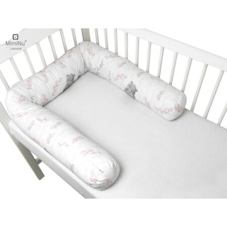 Apărătoare pentru pătuț tip rulou, Bumbac, MimiNu, Lulu Rose