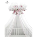Baldachin mare din tull cu fundă din bumbac, Dimensiune 400x170 cm, MimiNu, Pink Ballerina