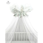 Baldachin mare din tull cu fundă din bumbac, Dimensiune 400x170 cm, MimiNu, Forest Friends Mint