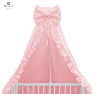 Baldachin cu fundă și volane, MimiNu, Colectia Royal, Powder Pink