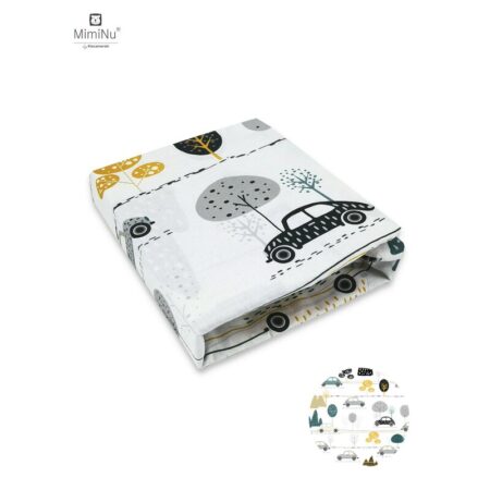 Cearceaf cu elastic, MimiNu, 140 X 70 cm, Childrens Journey Gri