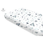 Cearceaf cu elastic, MimiNu, 160 x 80 cm, Baby Shower Albastru