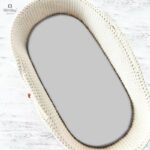 Cearceaf cu elastic, Qmini, Jersey, pentru landou, cărucior și coșulet, 80x35 cm, Gri