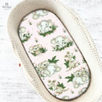 Cearceaf cu elastic, MimiNu, pentru landou, cărucior și coșulet, 80x35 cm, Baby Animals