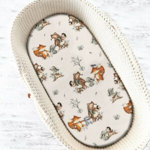 Cearceaf cu elastic, MimiNu, pentru landou, cărucior și coșulet, 80x35 cm, Time for fun
