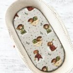 Cearceaf cu elastic, MimiNu, pentru landou, cărucior și coșulet, 80x35 cm, Teddy Bear On Moon