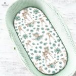 Cearceaf cu elastic, MimiNu, pentru landou, cărucior și coșulet, 80x35 cm, Sweet Deer Mentă