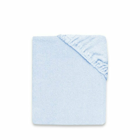 Cearceaf cu elastic, MimiNu, Terry, 160 x 80 cm, Albastru deschis