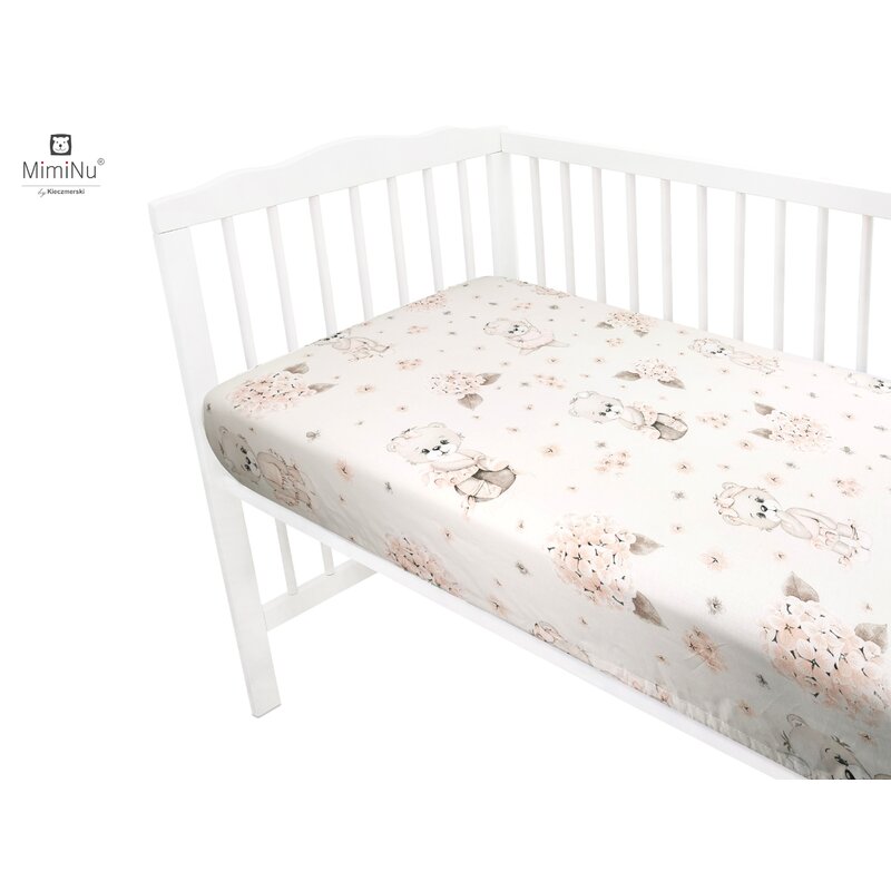 Cearceaf cu elastic, MimiNu, 120 X 60 cm, Powdery Ballerina Roz - Image 2