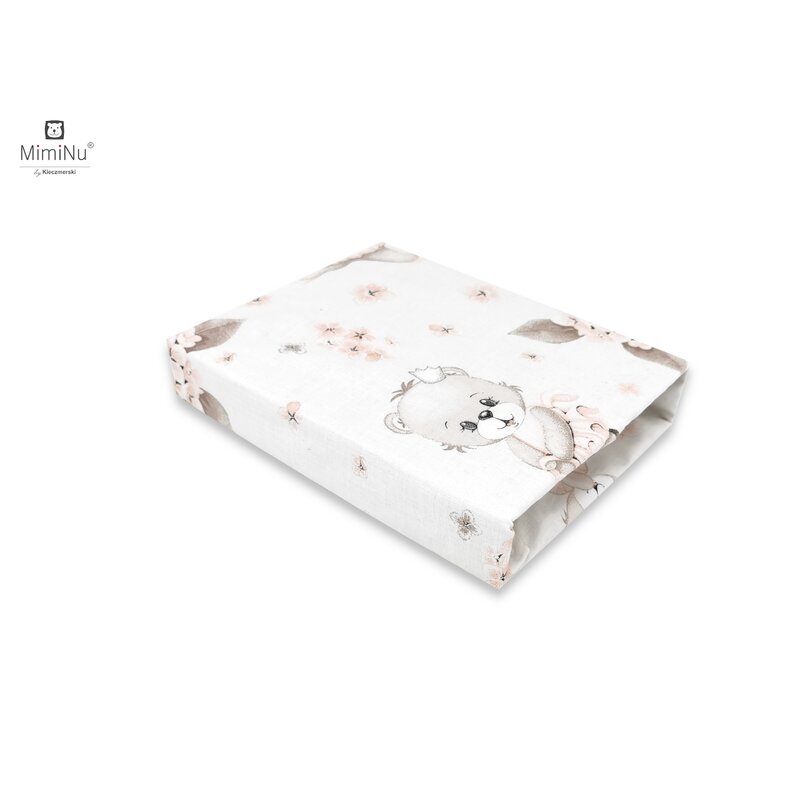 Cearceaf cu elastic, MimiNu, 120 X 60 cm, Powdery Ballerina Roz