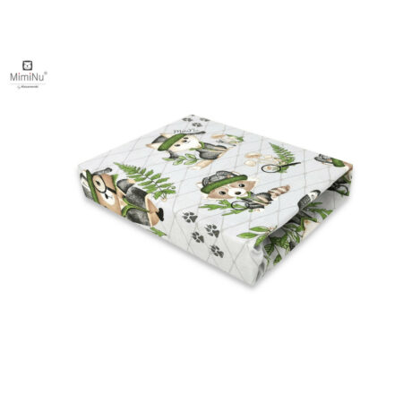 Cearceaf cu elastic, MimiNu, 140 X 70 cm, Detective Natural