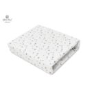 Cearceaf cu elastic, MimiNu, 140 X 70 cm, Mini Steluțe Gri