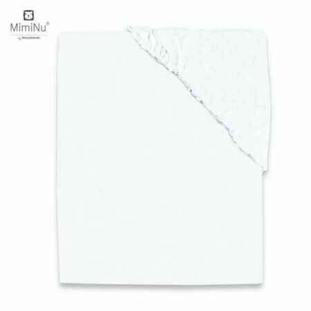 Cearceaf cu elastic, MimiNu, Jersey, 87 x 51 cm, Alb