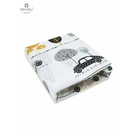 Cearceaf cu elastic, MimiNu, 90 x 40 cm, Childrens Journey Gri