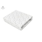 Cearceaf cu elastic, MimiNu, 90 x 40 cm, Mini Stars Gri