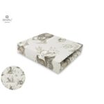 Cearceaf cu elastic, MimiNu, 90 x 40 cm, Calm Forest Bej