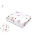 Cearceaf cu elastic, MimiNu, 90 x 40 cm, Ballerina Roz