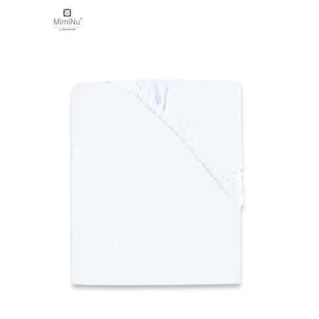 Cearceaf cu elastic, MimiNu, Jerse, 120 X 60 cm, Alb