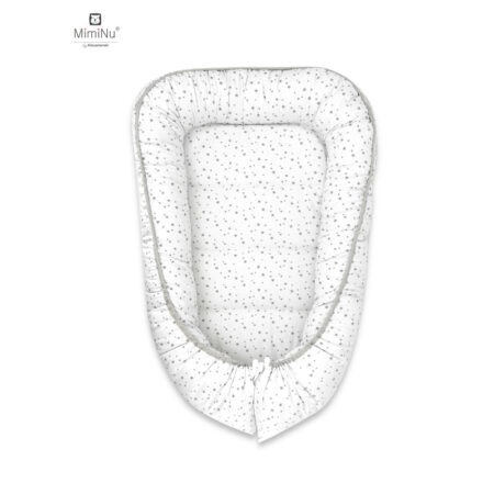 Babynest Coșuleț bebeluș 75x55 cm, MimiNu, Mini Gray Stars