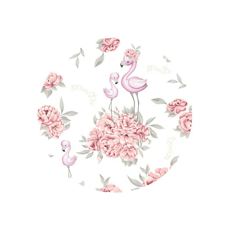Babynest Coșuleț bebeluș, 75x55 cm, MimiNu, Pink/Peonies pink - Image 2