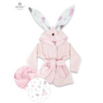 Halat de baie, 2 – 5 ani, Bumbac și thermo fleece, MimiNu, Baby Shower Pink