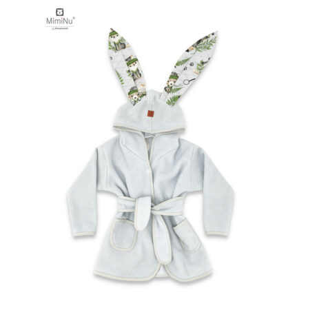 Halat de baie, 2 – 5 ani, Bumbac și thermo fleece, MimiNu, Detective Natural