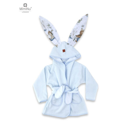 Halat de baie, 2 – 5 ani, Bumbac și thermo fleece, MimiNu, Let's Go Blue