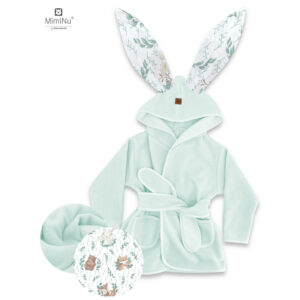 Halat de baie, 2 – 5 ani, Bumbac și thermo fleece, MimiNu, Lulu Natural