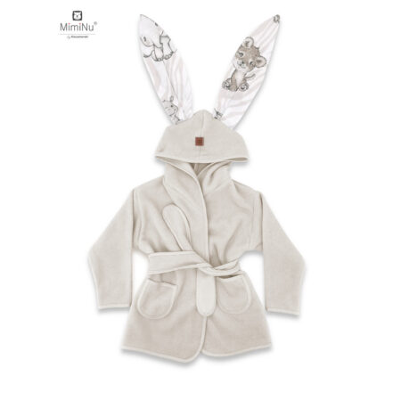Halat de baie, 2 – 5 ani, Bumbac și thermo fleece, MimiNu, Safari Beige