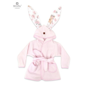 Halat de baie, 2 – 5 ani, Bumbac și thermo fleece, MimiNu, Sweet Deer Pink
