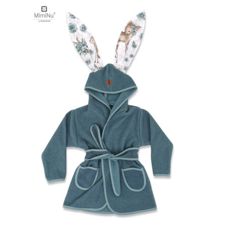 Halat de baie, 5 - 7 ani, Bumbac și thermo fleece, MimiNu, Sweet Deer Mint