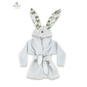 Halat de baie, 6 - 24 luni, Bumbac și thermo fleece, MimiNu, Detective Natural