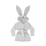Halat de baie, 6 - 24 luni, Bumbac și thermo fleece, MimiNu, Colecția Royal, Grey