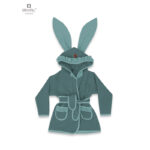 Halat de baie, 6 - 24 luni, Bumbac și thermo fleece, MimiNu, Colecția Royal, Nepal Green