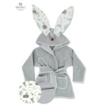 Halat de baie, 6 - 24 luni, Bumbac și thermo fleece, MimiNu, Forest Friends Mint