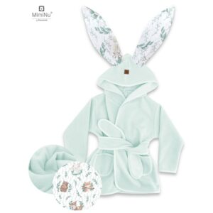 Halat de baie, 6 - 24 luni, Bumbac și thermo fleece, MimiNu, Lulu Natural