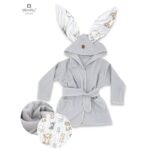 Halat de baie, 6 - 24 luni, Bumbac și thermo fleece, MimiNu, Safari Natural