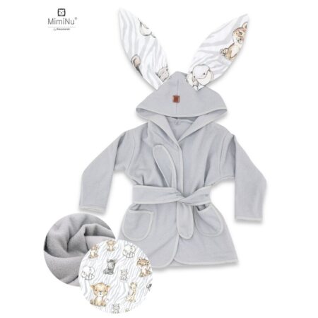 Halat de baie, 6 - 24 luni, Bumbac și thermo fleece, MimiNu, Safari Natural