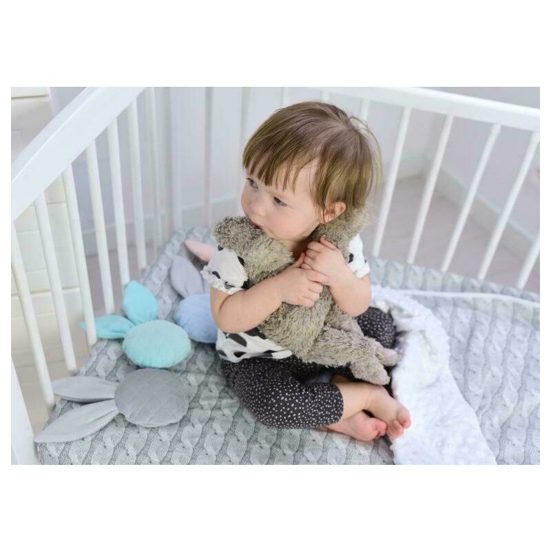 Jucărie zornăitoare, Din catifea matlasată, MimiNu, Mini Bunny, Albastru - Image 2