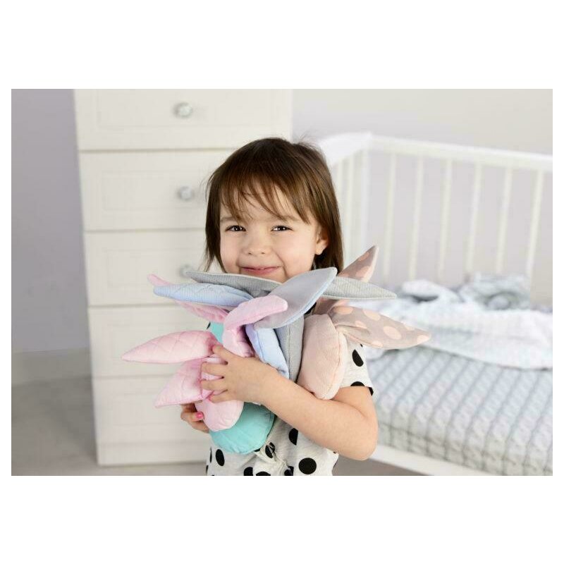 Jucărie zornăitoare, Din catifea matlasată, MimiNu, Mini Bunny, Albastru - Image 4