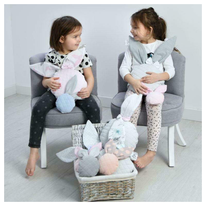 Jucărie zornăitoare, Din catifea matlasată, MimiNu, Mini Bunny, Albastru - Image 5