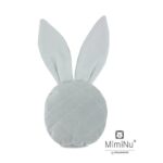 Jucărie zornăitoare, Din catifea matlasată, MimiNu, Mini Bunny, Gri