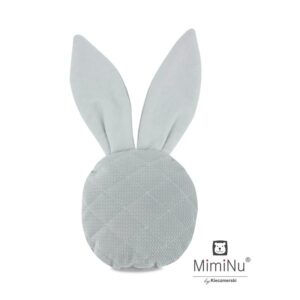 Jucărie zornăitoare, Din catifea matlasată, MimiNu, Mini Bunny, Gri