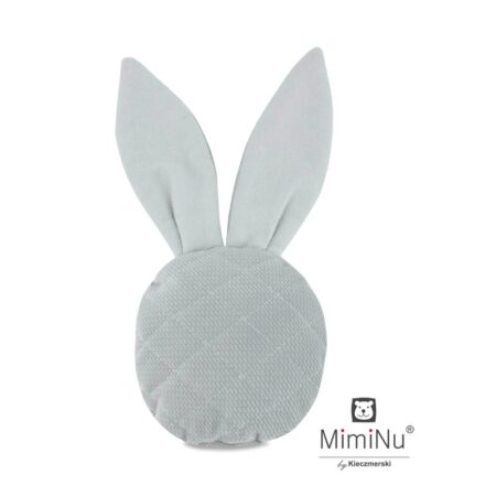 Jucărie zornăitoare, Din catifea matlasată, MimiNu, Mini Bunny, Gri