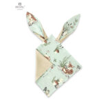 Jucarie textilă senzorială cu 2 fețe, 30 x 30 cm, Catifea si bumbac, MimiNu, Velvet Let's Go Natural