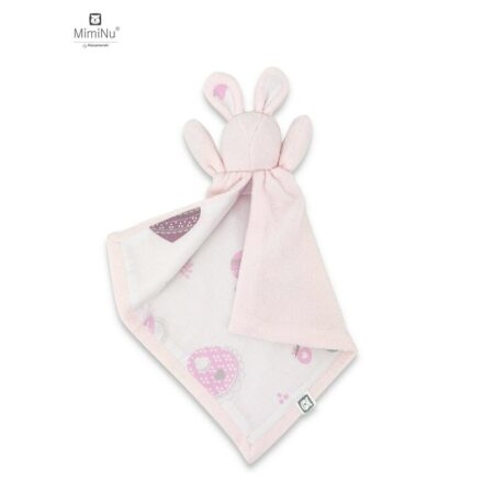 Jucărie textilă cu două fețe, Bumbac și fleece, 45 x 27 cm, Lanka, MimiNu, Baby Shower Pink